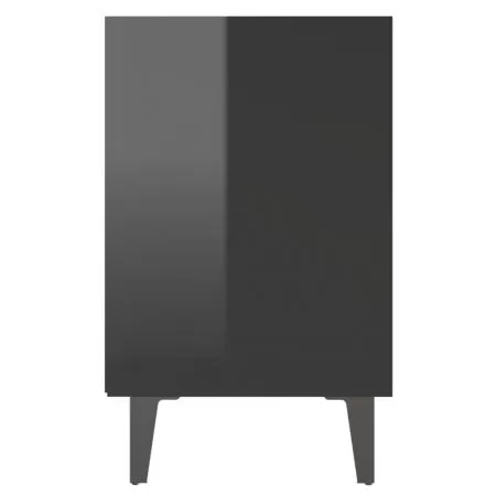 Noptiere cu picioare metal 2 buc negru extralucios 40x30x50 cm, negru lucios, 30 x 50 cm