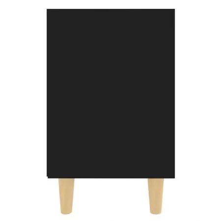 Noptiera cu picioare din lemn masiv, negru, 30 x 50 cm
