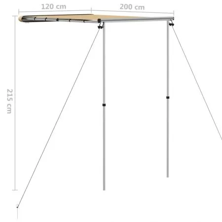 Copertina pentru camping & rulote, bej, 1.2 x 2 x 2.15 m