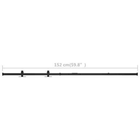Set feronerie usi glisante pentru hambar, negru, 152 cm