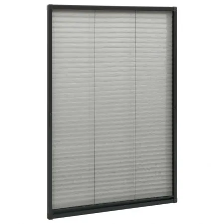 Plasa insecte plisse pentru ferestre antracit 80x160cm aluminiu, antracit, 80 x 160 cm