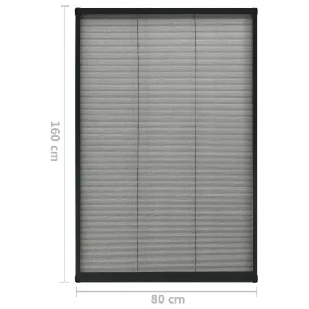Plasa insecte plisse pentru ferestre antracit 80x160cm aluminiu, antracit, 80 x 160 cm