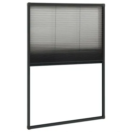 Plasa insecte plisse pentru ferestre antracit 80x160cm aluminiu, antracit, 80 x 160 cm