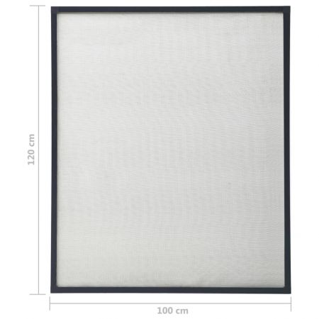 Plasa de insecte pentru ferestre, antracit, 100 x 120 cm