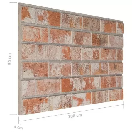 Set 10 bucati panouri de perete 3d, rosu, 50 cm