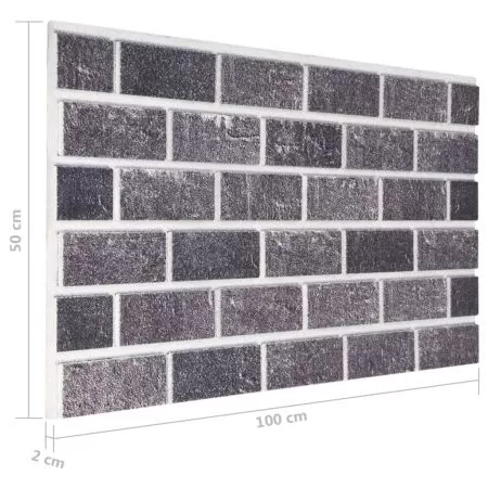 Set 10 bucati panouri de perete 3d, negru si gri, 50 cm