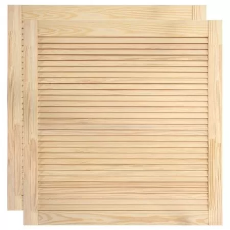 Uși lamelare, 2 buc., 61,5x59,4 cm, lemn masiv de pin
