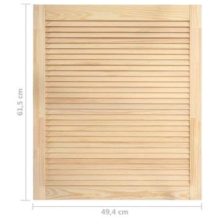 Uși lamelare, 2 buc., 61,5x49,4 cm, lemn masiv de pin
