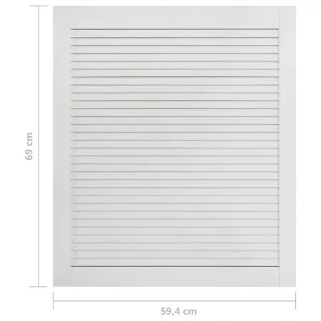  Ușă de dulap design lambriu, alb, 69x59,4 cm, lemn masiv pin