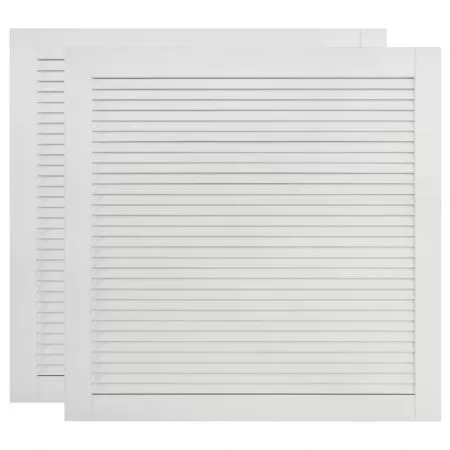 Uși lamelare, 2 buc., alb, 39,5x39,4 cm, lemn masiv de pin