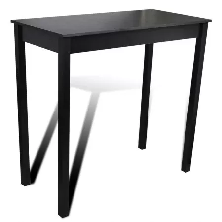 Masa de bar cu 4 scaune de bar negre, negru, 55 x 55 x 107 cm