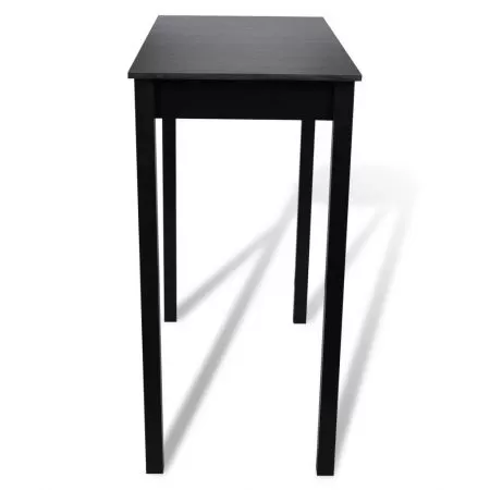 Masa de bar cu 4 scaune de bar negre, negru, 55 x 55 x 107 cm
