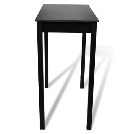 Masa de bar cu 2 scaune de bar negre, negru, 55 x 55 x 107 cm
