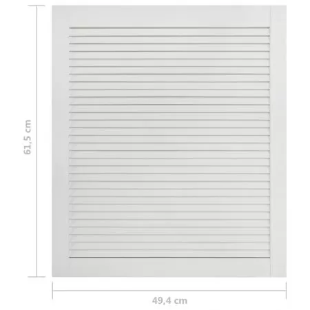 Ușă lamelară, alb, 61,5x49,4 cm, lemn masiv de pin