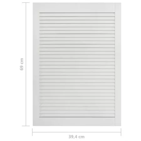 Uși lamelare, 2 buc., alb, 69x39,4 cm, lemn masiv de pin