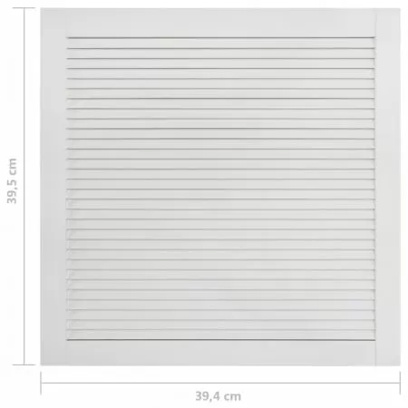 Uși lamelare, 2 buc., alb, 39,5x39,4 cm, lemn masiv de pin
