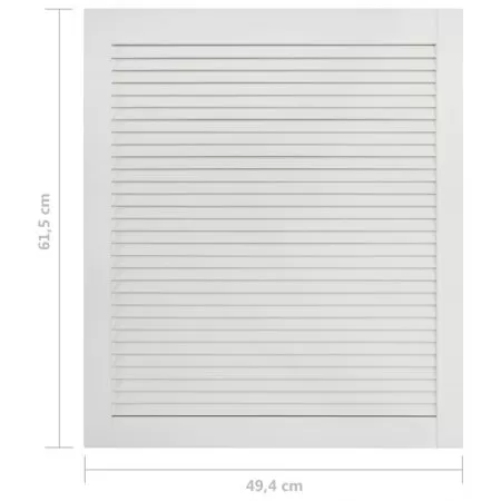 Uși lamelare, 4 buc., alb, 61,5x49,4 cm, lemn masiv de pin