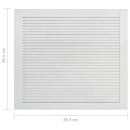 Uși lamelare, 2 buc., alb, 39,5x49,4 cm, lemn masiv de pin