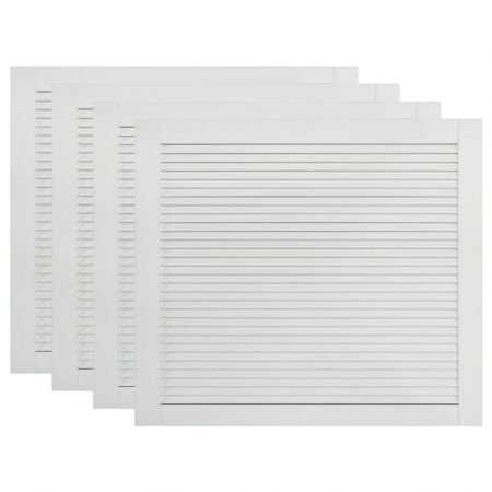 Uși lamelare, 4 buc., alb, 39,5x49,4 cm, lemn masiv de pin