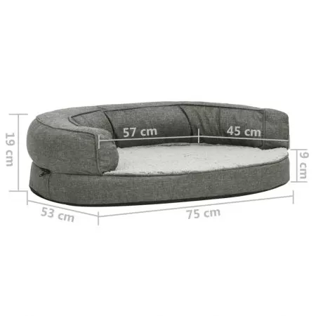 Saltea ergonomica pat de caini, gri, 75 x 53 cm