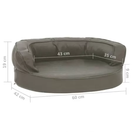 Saltea ergonomica pat de caini, gri închis, 60 x 42 cm