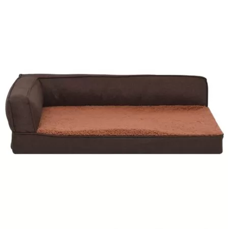 Saltea ergonomica pat de caini maro aspect in/fleece, maro, 60 x 42 cm