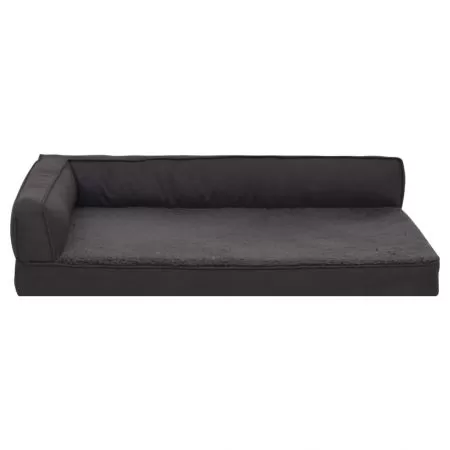 Saltea ergonomica pat de caini negru aspect in/fleece, negru, 75 x 53 cm