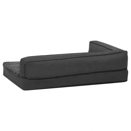 Saltea ergonomica pat caini gri inchis aspect in/lana, gri închis, 60 x 42 cm