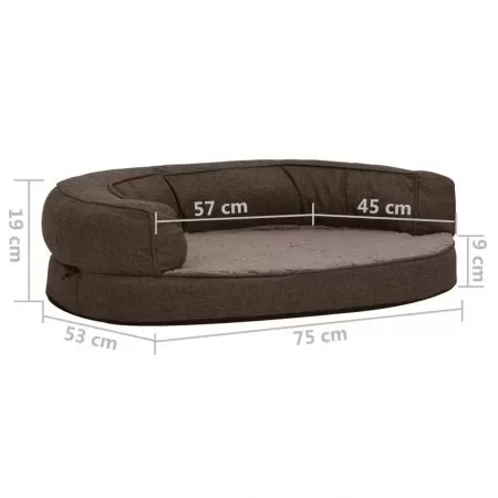 Saltea ergonomica pat de caini maro aspect in/fleece, maro, 75 x 53 cm