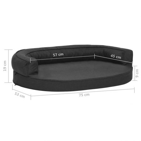 Saltea ergonomica pat de caini, negru, 75 x 53 cm
