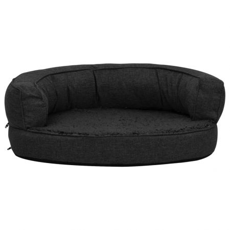 Saltea ergonomica pat de caini negru aspect in/fleece, negru, 60 x 42 cm