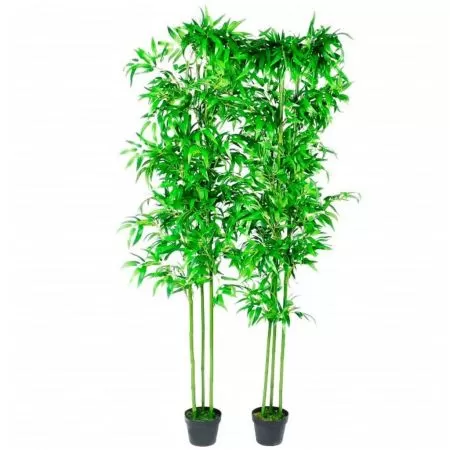 Set 2 Plante Bambus Artificiale Decoratiune Casa 190 cm, verde, 190 cm