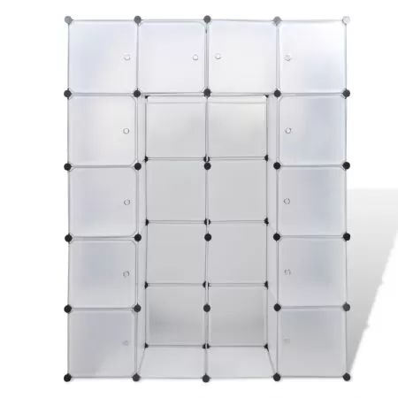 Dulap modular cu 14 compartimente alb 37 x 146 x 180.5 cm, alb