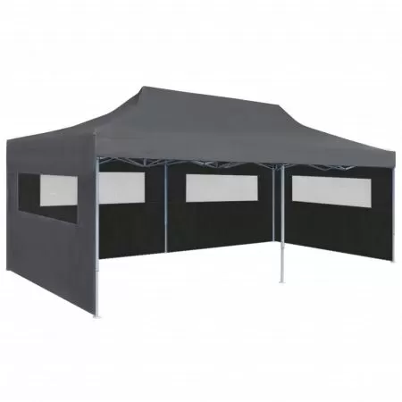  Cort petrecere pliabil cu pereți laterali, antracit, 3 x 6 m