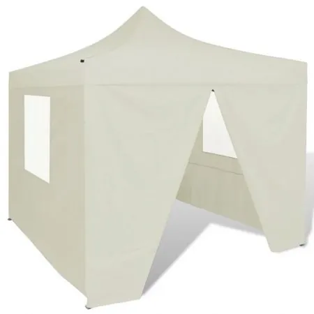 41464  Cream Foldable Tent 3 x 3 m with 4 Walls