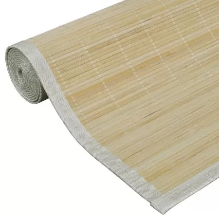 Carpeta dreptunghiulara din bambus natural, bej, 80 x 300 cm