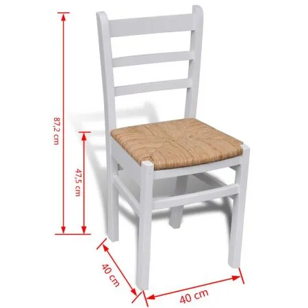 Set 4 bucati scaune de bucatarie, alb, 40 x 40 x 87.2 cm