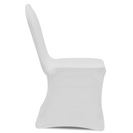 Set 6 bucati husa de scaun elastica, alb