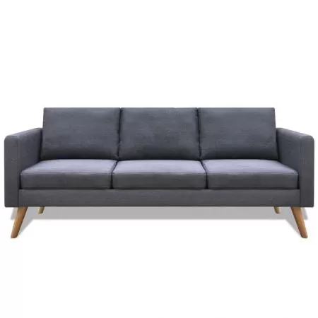 Canapea cu 3 locuri, gri închis, 168 x 70 x 73 cm