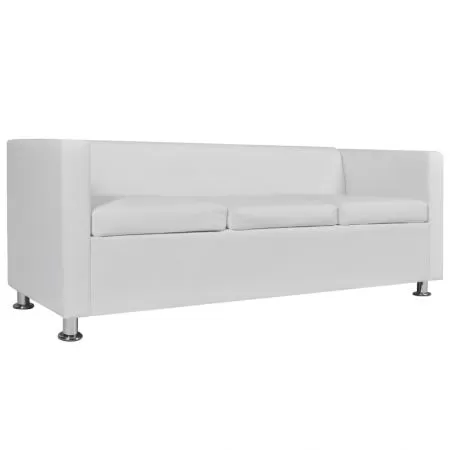 Canapea cu 3 locuri, alb, 170 x 62.5 x 63 cm