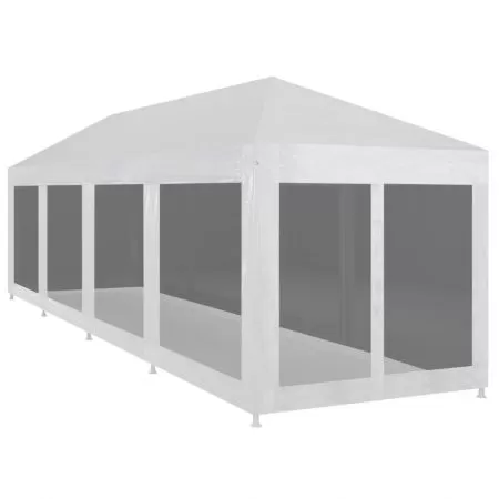  Cort de petrecere cu 10 pereți din plasă, 12 x 3 m