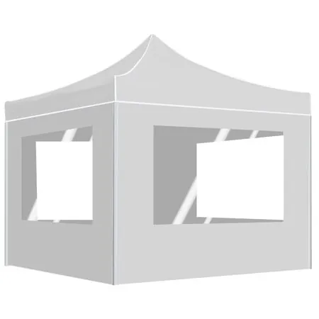  Cort de petrecere pliabil cu pereți, alb, 3 x 3 m, aluminiu