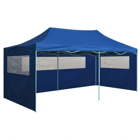  Cort de petrecere pliabil cu 4 pereți, albastru, 3 x 6 m, oțel