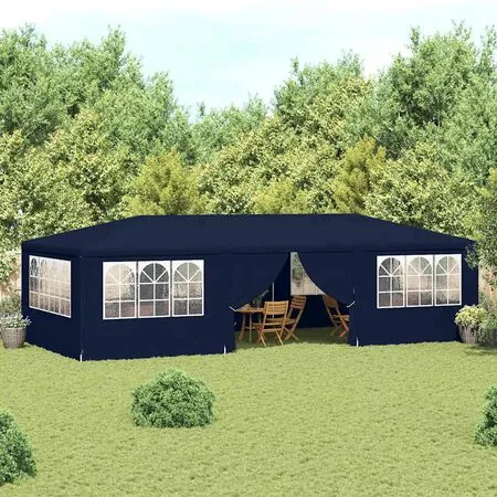  Cort de petrecere profesional cu pereți albastru 4x9 m 90 g/m²