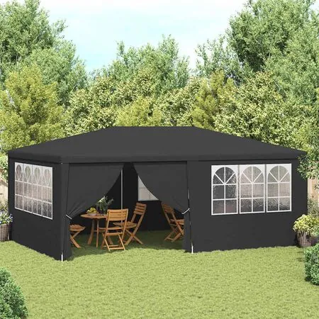  Cort petrecere profesional pereți laterali antracit 4x6m 90g/m²