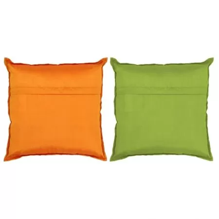 Perne decorative petice 2 buc. portocaliu/verde 45x45cm manual, portocaliu si verde