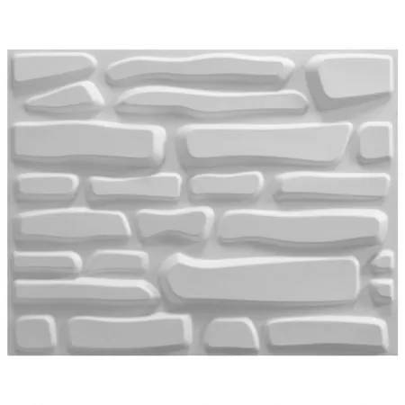 Set 12 bucati panou de perete 3d, alb, 62.5 cm