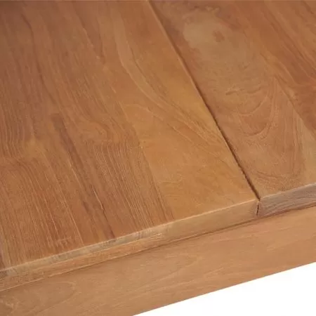 Masa din lemn masiv de tec cu finisaj natural, maro, 140 x 70 x 76 cm