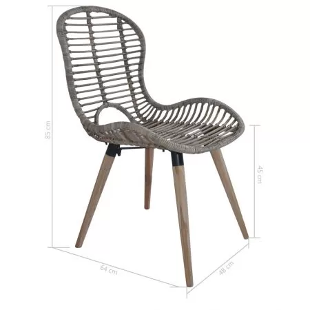 Set 2 bucati scaune de bucatarie, maro, 48 x 64 x 85 cm