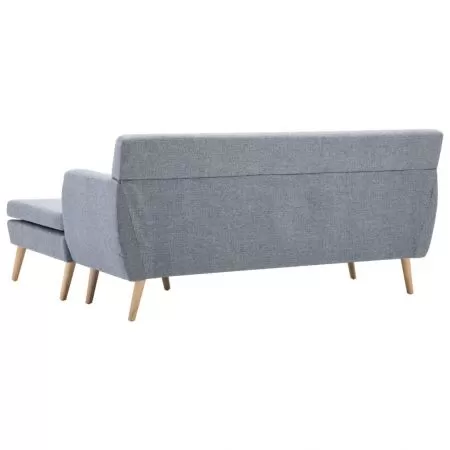 Canapea forma L, gri deschis, 171.5 x 138 x 81.5 cm